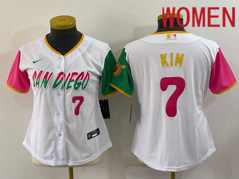 Women San Diego Padres #7 Kim White City Edition Nike 2022 MLB Jerseys->customized nhl jersey->Custom Jersey